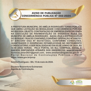 CONCORRÊNCIA PÚBLICA Nº 002-2024