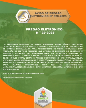 AVISO DE PREGÃO ELETRÔNICO Nº 029-2025
