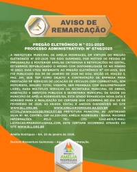 AVISO DE REMARCAÇÃO DE PREGÃO ELETRÔNICO Nº 031-2025