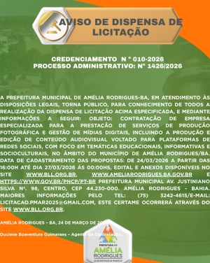 AVISO DE DISPENSA DE LICITAÇÃO Nº 010-2026