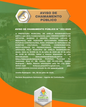 AVISO DE CREDENCIAMENTO Nº 003-2025