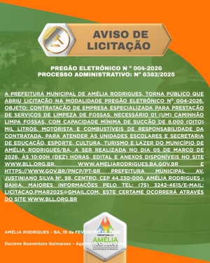 AVISO PREGÃO ELETRÔNICO Nº 004-2026