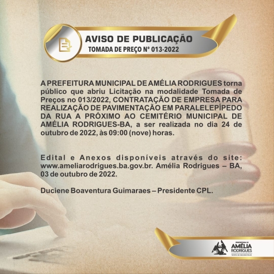 Tomada de Preço N° 013-2022