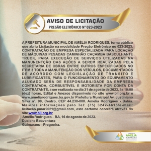 AVISO DE PREGÃO ELETRÔNICO Nº 023-2023