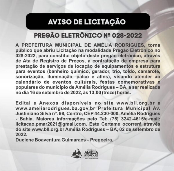 Pregão Eletrônico N 28- 2022