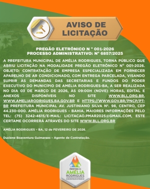 AVISO DE PREGÃO ELETRÔNICO Nº 001-2026