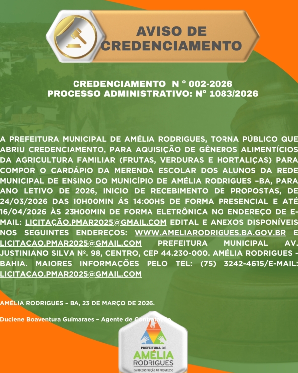 AVISO DE CREDENCIAMENTO Nº 002-2026