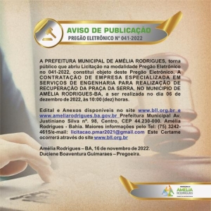 Pregão Eletrônico N°041-2022