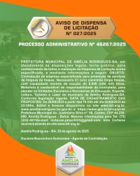 AVISO DE DISPENSA DE LICITAÇÃO N⁰ 027-2025